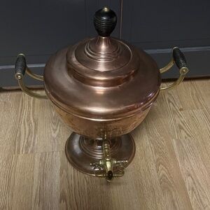 Vintage Copper Samovar with Black Accents